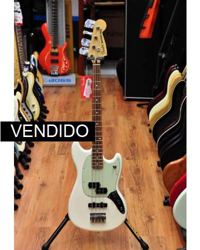 Fender Mustang Bass PJ PF Olympic White